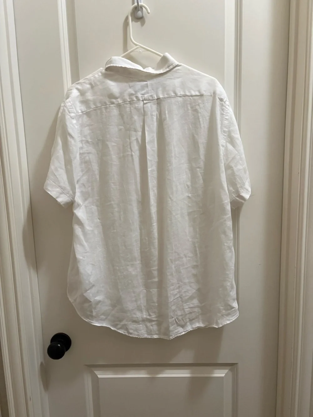 Polo Ralph Lauren Mens Large 100% Linen Short Sleeve Button Up Shirt White Beach - Picture 5 of 5